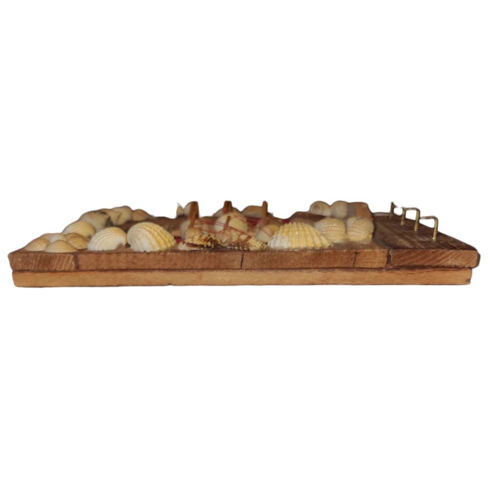 Vintage Handmade Wood Seashell Sail Boat Ship Wall Hanging Key Hooks Nautical - Picture 7 of 8
